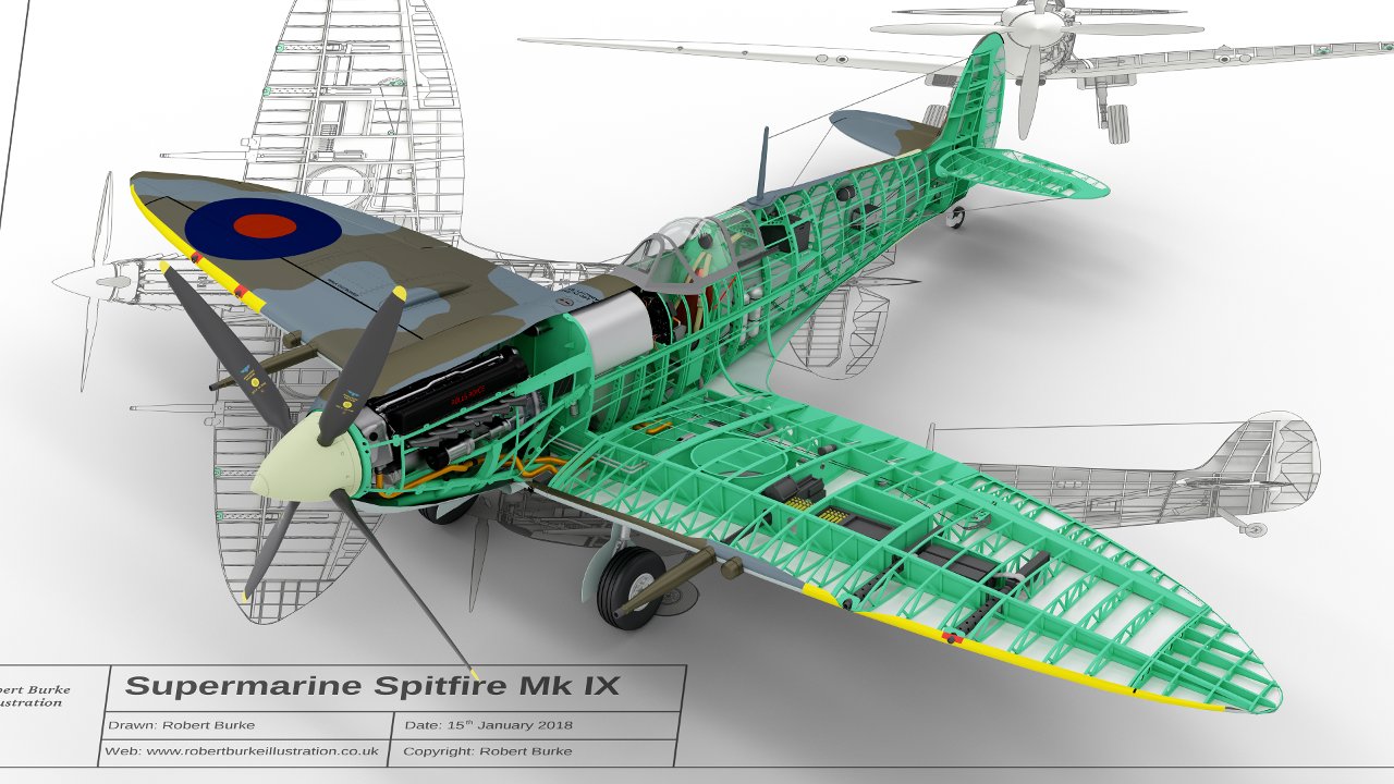 Spitfire Mk9 Cutaway Image