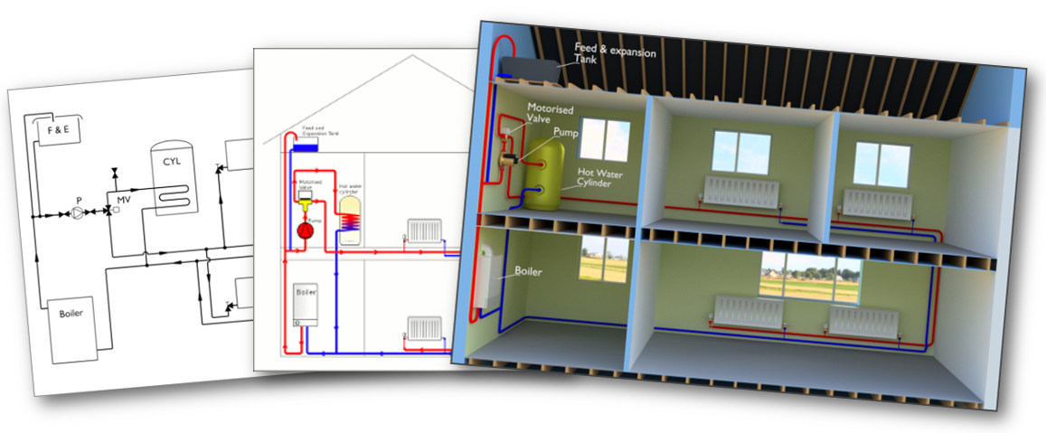 heating system schematic drawing
